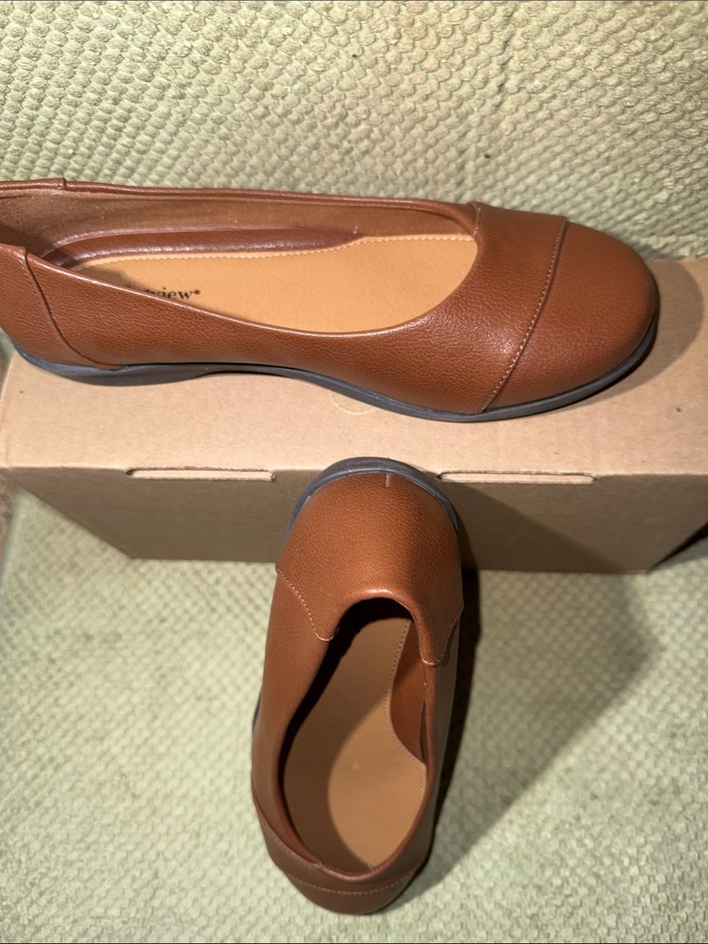 comfortview Women's Brown Slip-On Ballet Flats - Picture 3 of 5